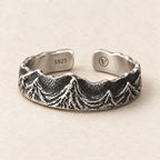 Mountain men’s ring in 925 sterling silver, with S925 and VAERN inner marks